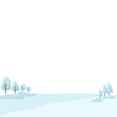 Winter Landscape with Snow and Tree