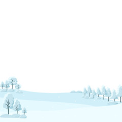 Winter Landscape with Snow and Tree