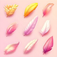 Creative colorful feathers digital art vibrant background abstract close-up nature inspiration