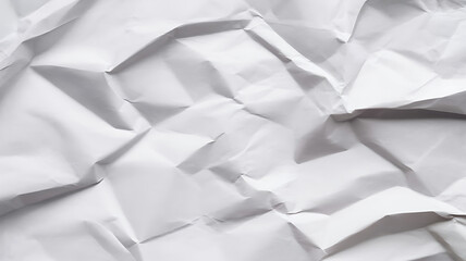 Abstract texture of crumpled white paper isolated on white background