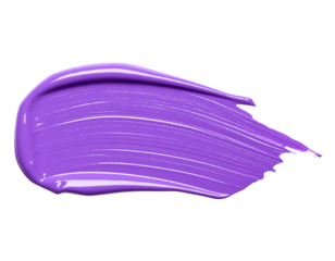 textured abstract lilac color paint stroke isolated on transparent background, png