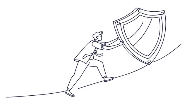 Uphill battle with protection illustrates resilience, security, and overcoming adversity in business, offering hope and stability during challenging times