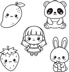 set of cartoon animals