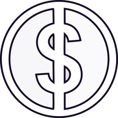 outline circle  vector with dollar sign in it