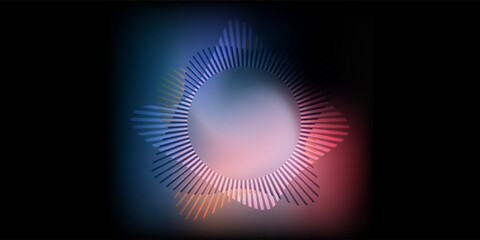 Abstract 3D rendering of a colorful swirl pattern with dynamic lines on a black background.eps10