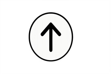 Up arrow symbol inside a white circle, indicating direction, upload, increase, business growth, movement, success