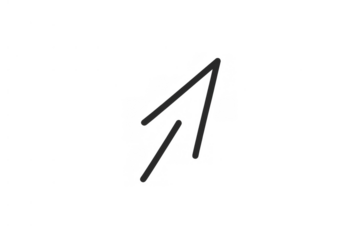 Hand drawing arrow pointing up and right, doodle sketch for direction, movement, success, growth concepts