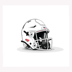 Fototapeta premium American football helmet illustration isolated on white background