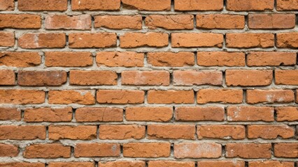 Obraz premium Brick wall texture with a warm, earthy tone, featuring uneven surfaces and visible mortar joints.
