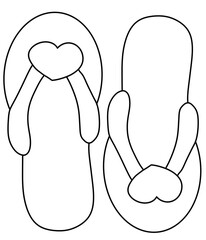 Minimal Heart Shaped Slippers Illustration