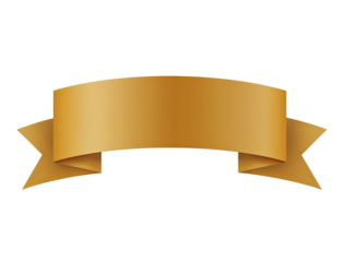 Ornate golden ribbon banner, empty space for text