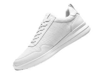 White sneaker isolated on transparent background, side view