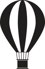 Obraz premium Hot Air Balloon Silhouette – Vintage Travel Vector Illustration