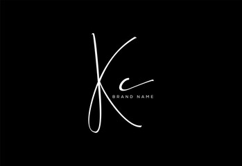 KC letter beauty cursive handwriting logo. vector logo| abstract logo| minimalist logo| brand identity| calligraphy design.