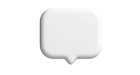 Blank white speech bubble with a subtle glossy sheen and a slight shadow