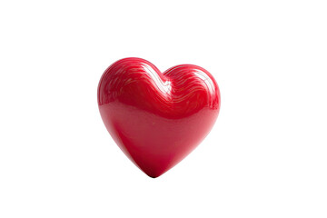Shiny red heart shape on black background with subtle highlights