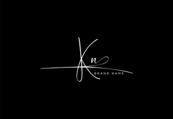 KN letter beauty cursive handwriting logo. vector logo| abstract logo| minimalist logo| brand identity| calligraphy design.