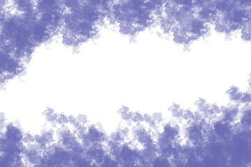 Abstract dark purple watercolor ink splash texture with a black void in the center isolated on transparent background