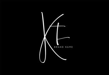 KT letter beauty cursive handwriting logo. vector logo| abstract logo| minimalist logo| brand identity| calligraphy design.
