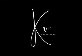 KV letter beauty cursive handwriting logo. vector logo| abstract logo| minimalist logo| brand identity| calligraphy design.