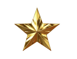 Obraz premium A shiny, reflective five-pointed golden star on a black background