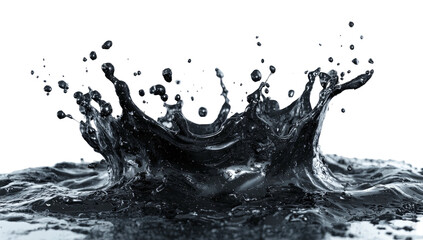 Dark liquid splashing upwards, creating a crown shape