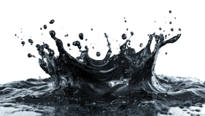 Dark liquid splashing upwards, creating a crown shape