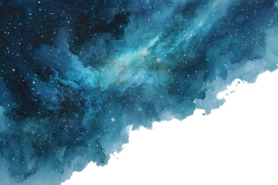 Ethereal blue nebula drifts through starry cosmic expanse