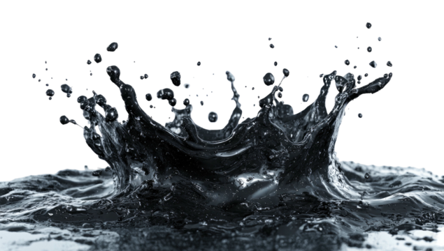 Dark liquid splashing upwards, creating a crown shape