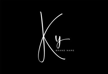 KY letter beauty cursive handwriting logo. vector logo| abstract logo| minimalist logo| brand identity| calligraphy design.