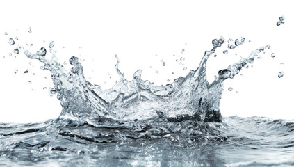 Dynamic water splash creating a crown shape with droplets