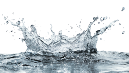 Dynamic water splash creating a crown shape with droplets