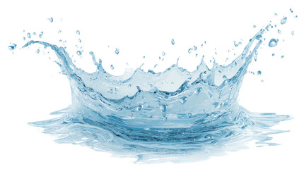 Dynamic water splash crown formation with droplets