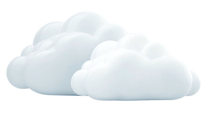 Soft, fluffy white clouds against a transparent background
