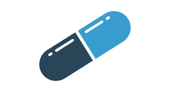 Medicine capsule icon with transparent background