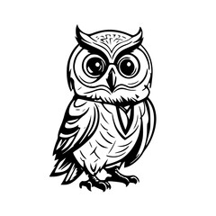 Fototapeta premium Wise owl illustration for educational projects, nature designs, and creative branding needs