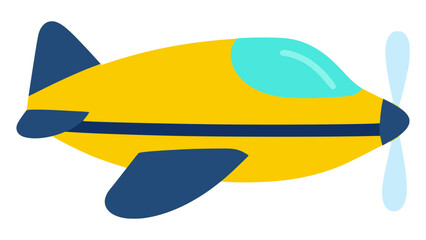 Airplane vehicle cartoon transportation flat color vector illustration template design