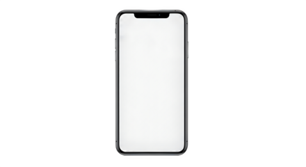 Modern smartphone mockup with blank white screen isolated on white background perfect for app and website presentations