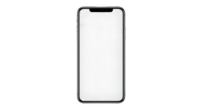 Modern smartphone mockup with blank white screen isolated on white background perfect for app and website presentations