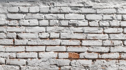 Obraz premium A textured white brick wall with some visible imperfections and varying shades, creating a rustic and industrial appearance.
