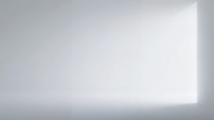 Minimalist white interior with soft light entering from a corner