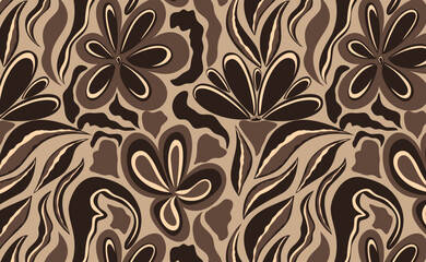 Seamless flower pattern. Abstract pattern. Textile print pattern