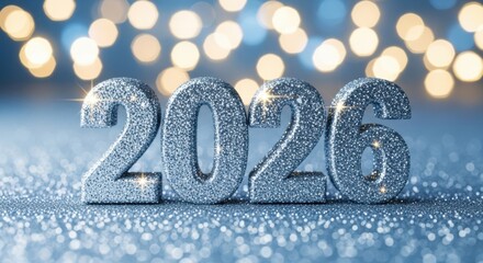 Sparkling 2025 numbers reflecting festive lights for new year celebrations