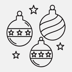 Christmas Ornament and Star Collection Festive Holiday Decoration Graphic Elements