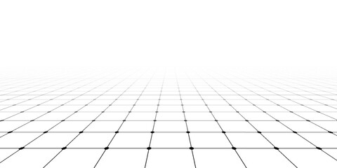 Technology wireframe landscape. Vector perspective grid. Digital space. Mesh on a white background.eps10