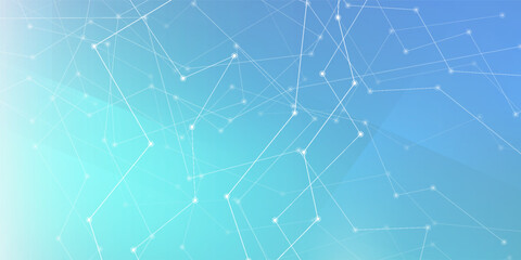 Minimalist Soft Abstract Background in Light Green and Blue Gradient Shades with Lines and Lights.Future Tegnology Pattern.EPS10