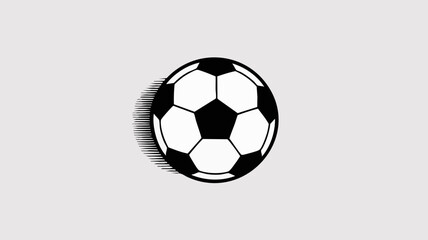Fototapeta premium A classic black and white soccer ball casting a subtle shadow on a plain gray background.