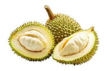 Obraz premium durian and slice on transparent background