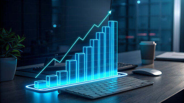 Digital Business Growth Chart: Data Analysis & Finance