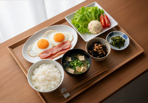 心と体に優しい、彩り豊かな和洋折衷の健康朝食